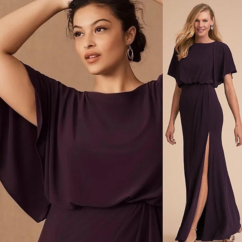 BHLDN x Anthropologie Lena Dress Plum Bridesmaid - Size 16 - New